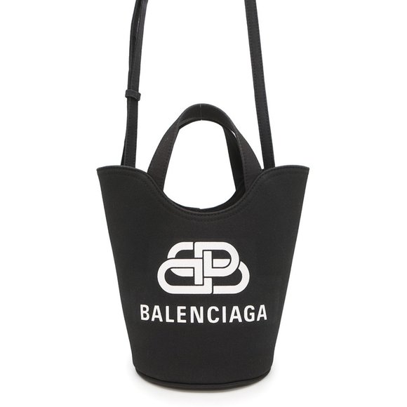 Balenciaga Wave XS Canvas Handbag 619979 BALENCIAGA 2-Way Shoulder Bag BB Black - Picture 1 of 10